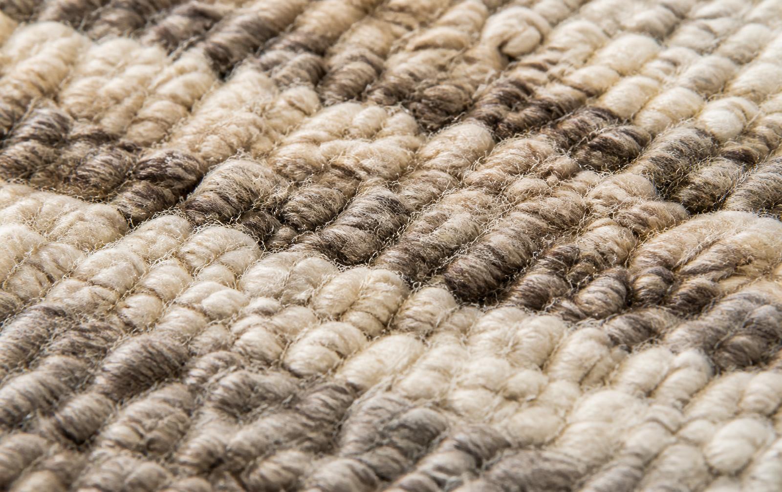 Close-up of handwoven wool pile
